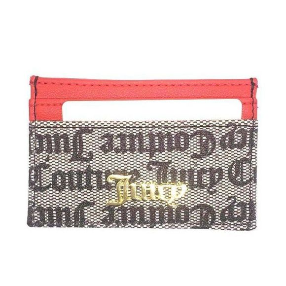 Juicy Couture Signature Logo Card Case Wallet (4" x 3") - Red/Black - Picture 8 of 11